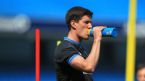 Martin Kelly takes a drink in training, Etihad Stadium, Manchester, May 24, 2012